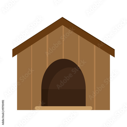 flat design dog house icon vector illustration