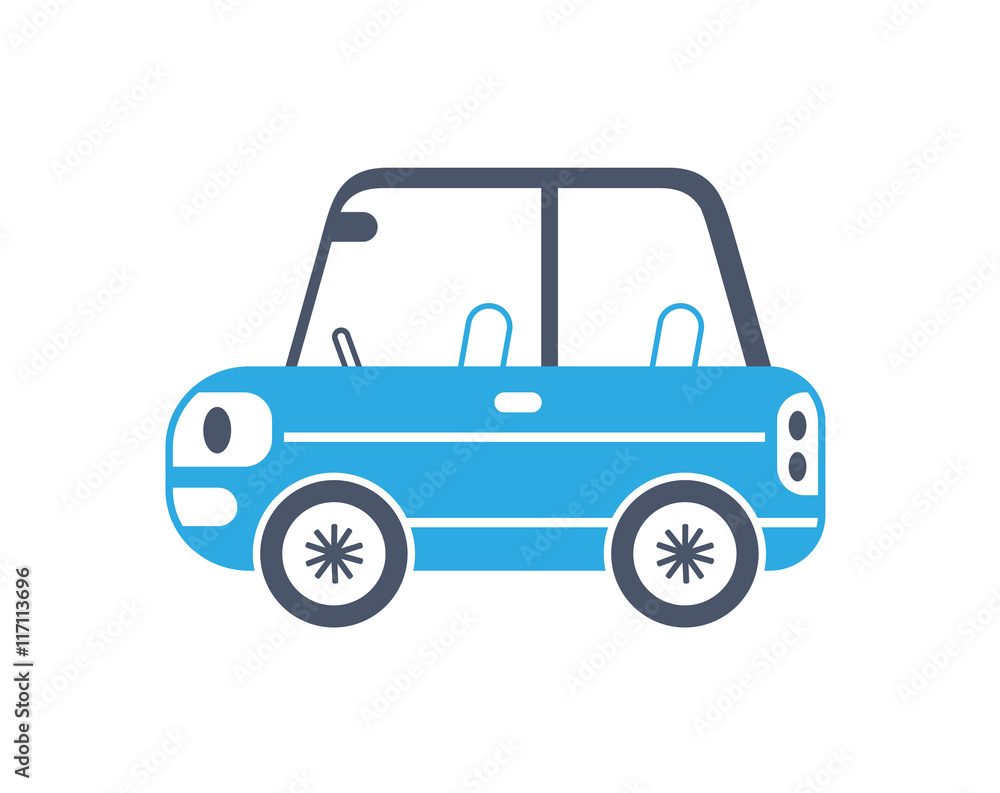 Blue car icon.