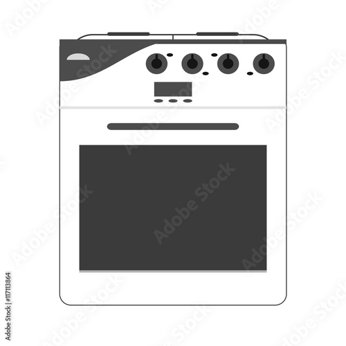 flat design stove oven icon vector illustration