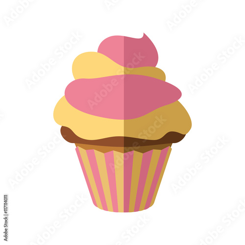 Bakery concept represented by muffing cupcake icon. Isolated and flat illustration