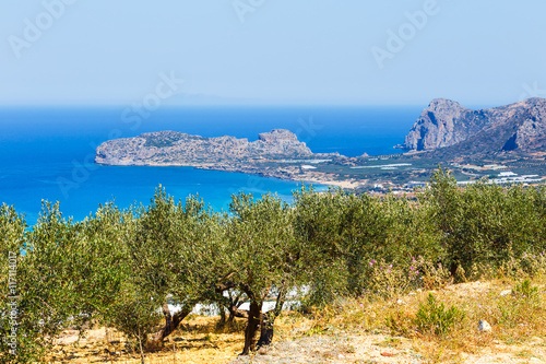 View of the beautiful Falasarna beach on Crete, Greece photo