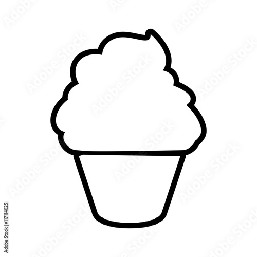 Bakery concept represented by muffing cupcake silhouette icon. Isolated and flat illustration