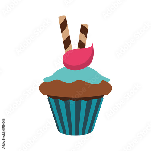 Bakery concept represented by muffing cupcake icon. Isolated and flat illustration