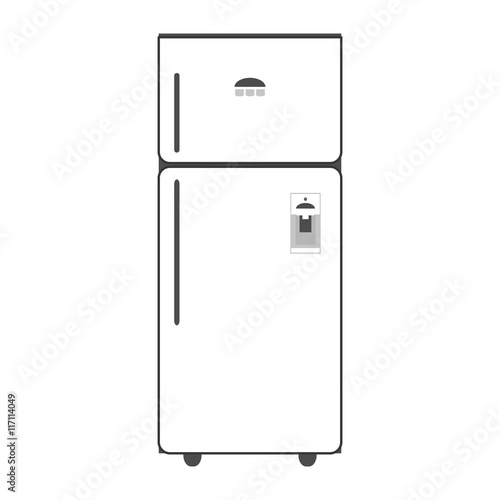 flat design single fridge icon vector illustration