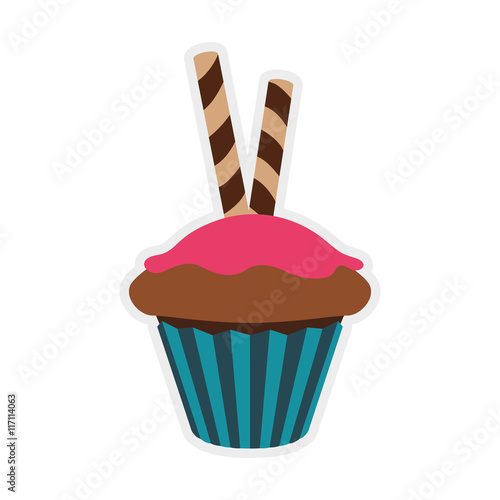 Bakery concept represented by muffing cupcake icon. Isolated and flat illustration