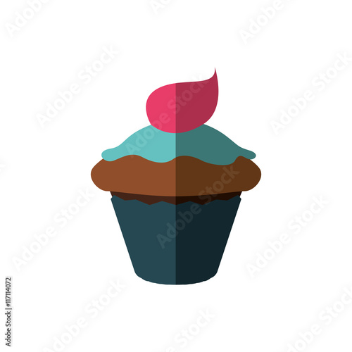 Bakery concept represented by muffing cupcake icon. Isolated and flat illustration