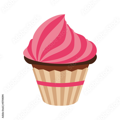 Bakery concept represented by muffing cupcake icon. Isolated and flat illustration