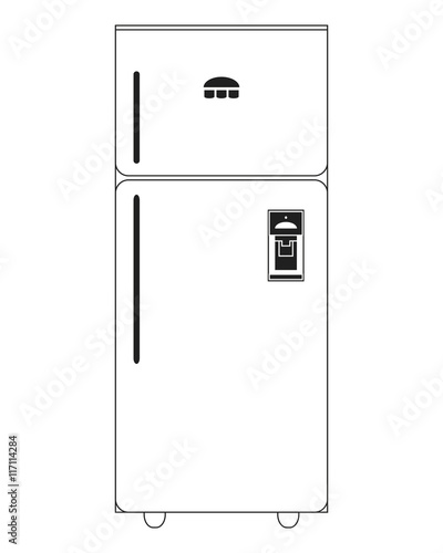 flat design single fridge icon vector illustration