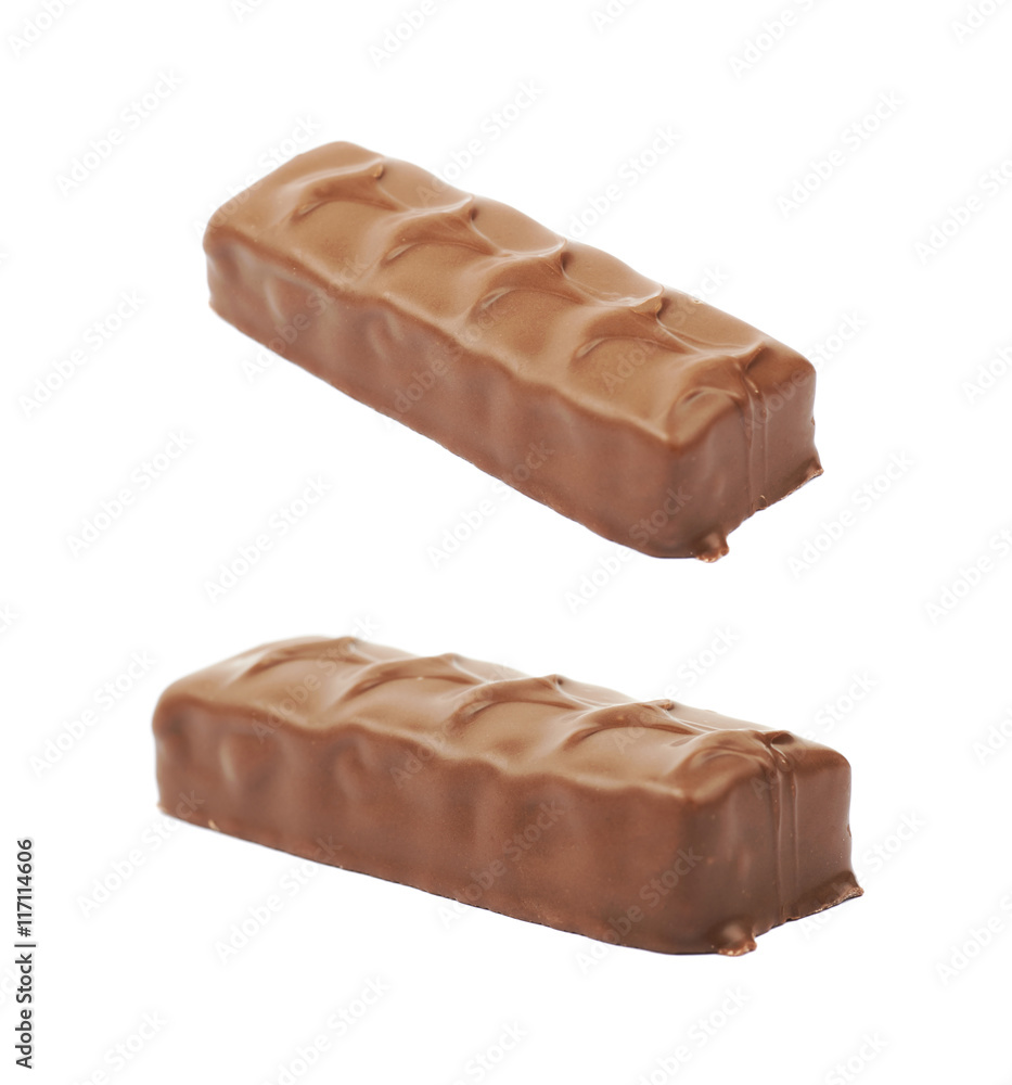 Caramel chocolate bar isolated Caramel chocolate bar isolated