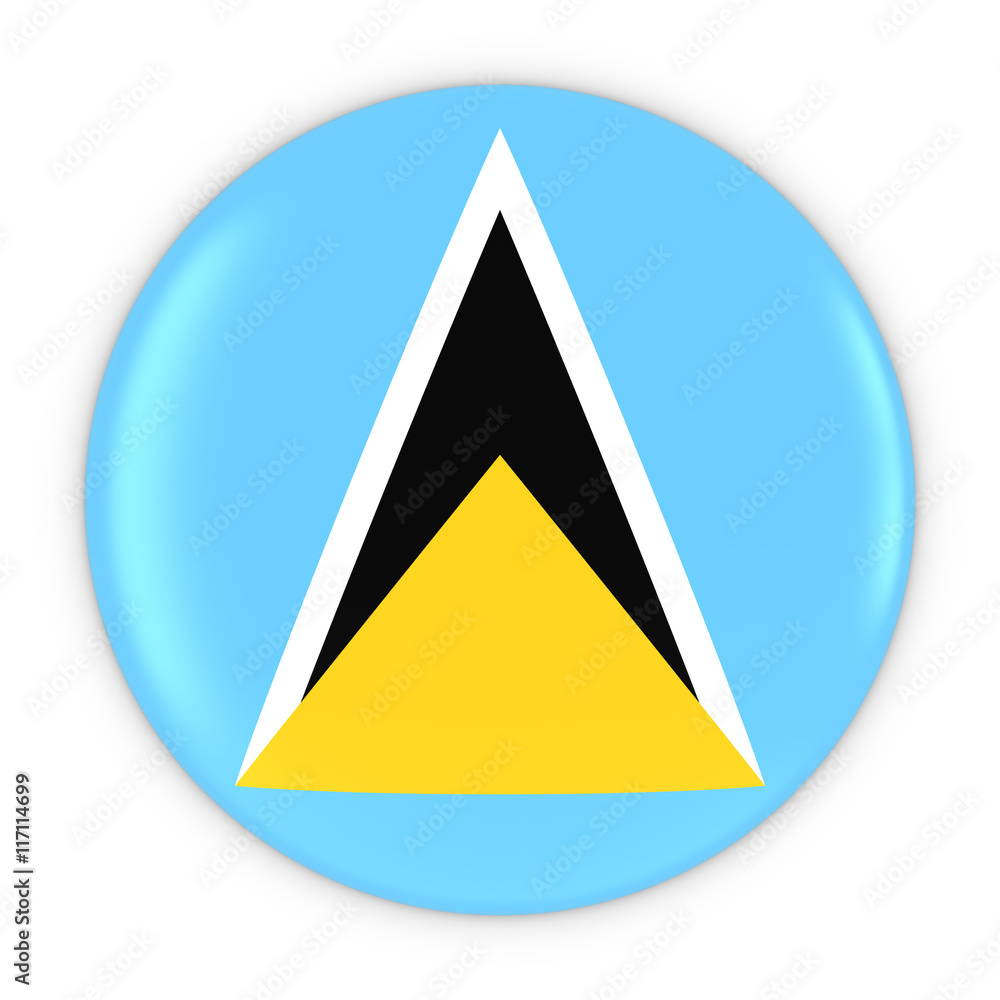 Saint Lucian Flag Button - Flag of Saint Lucia Badge 3D Illustration Saint Lucian Flag Button - Flag of Saint Lucia Badge 3D Illustration