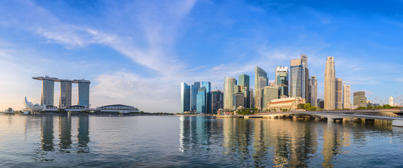 Fotobehang Singapore Panorama van Singapore stad skyline  © Noppasinw