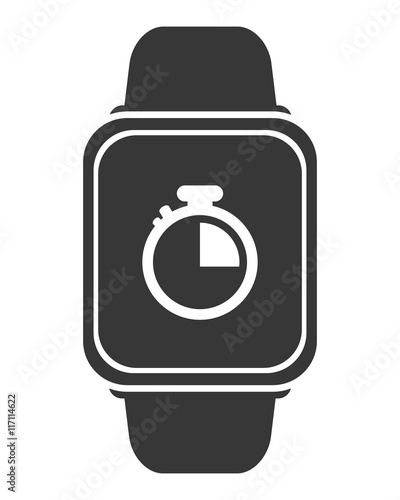 flat design smart watch icon vector illustration