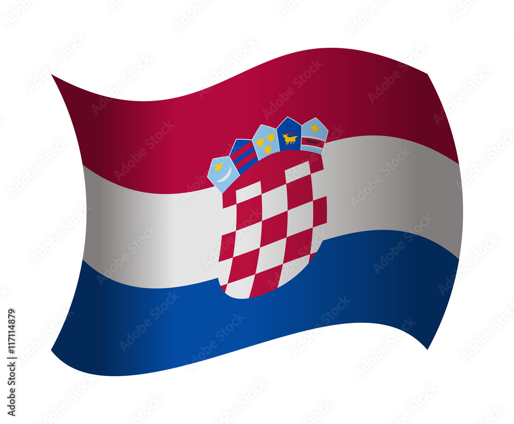 Naklejka premium croatia flag waving in the wind
