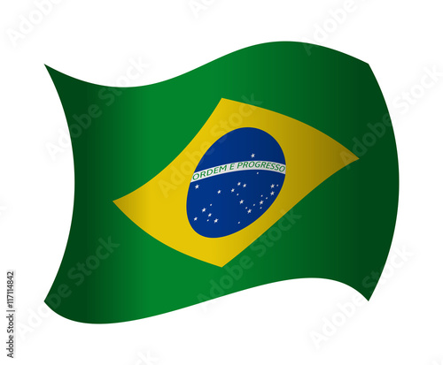 brazil flag waving in the wind