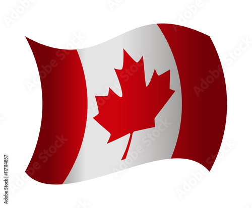 canada flag waving in the wind