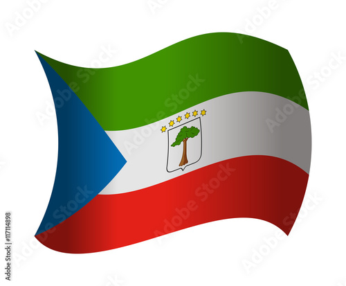 equatorial guinea flag waving in the wind