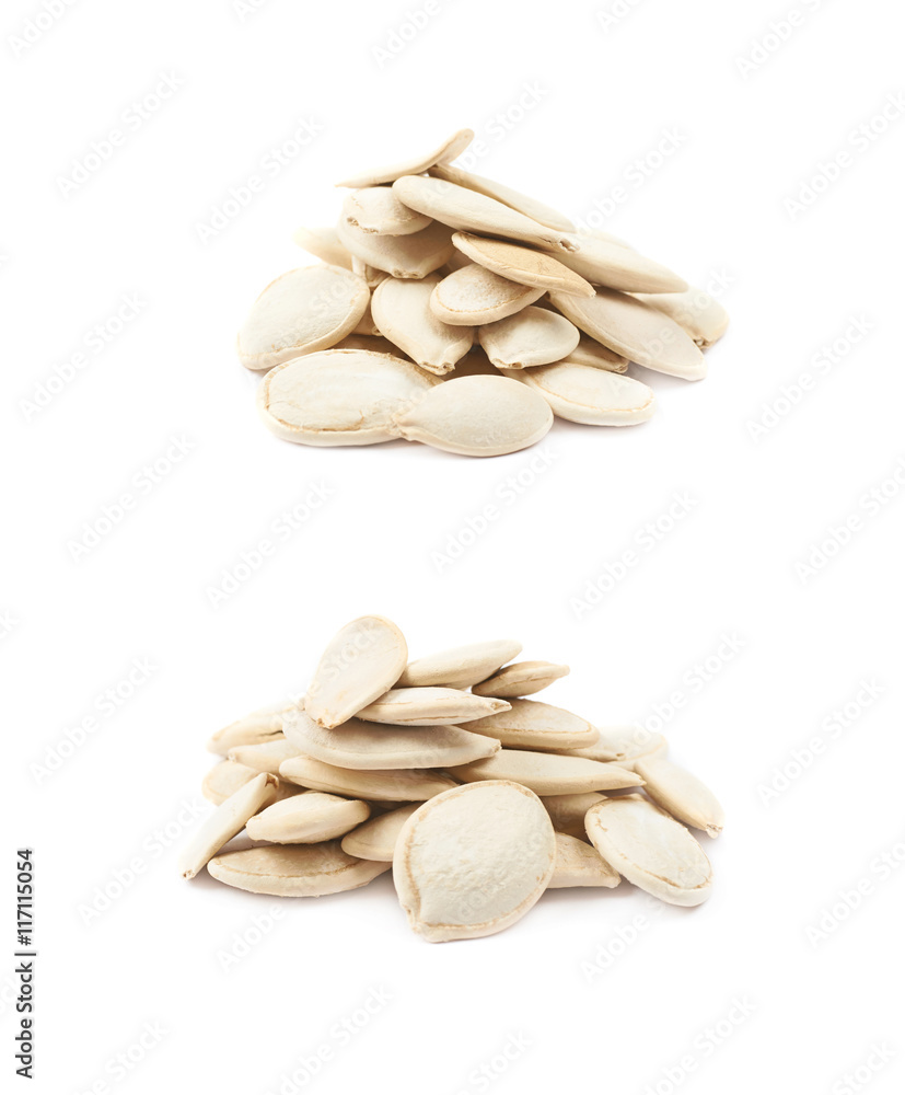 Pile of pumpkin seeds isolated Pile of pumpkin seeds isolated