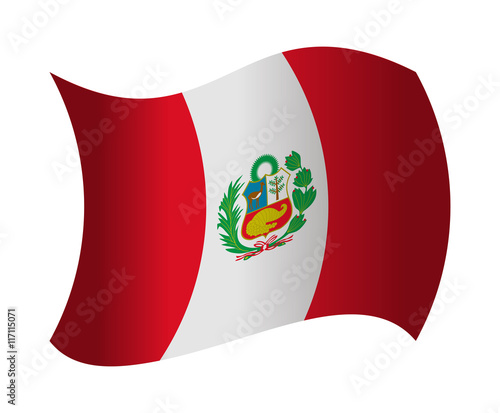 peru flag waving in the wind