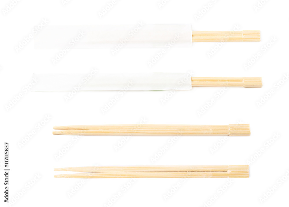 Obraz premium Wooden sushi chopsticks isolated