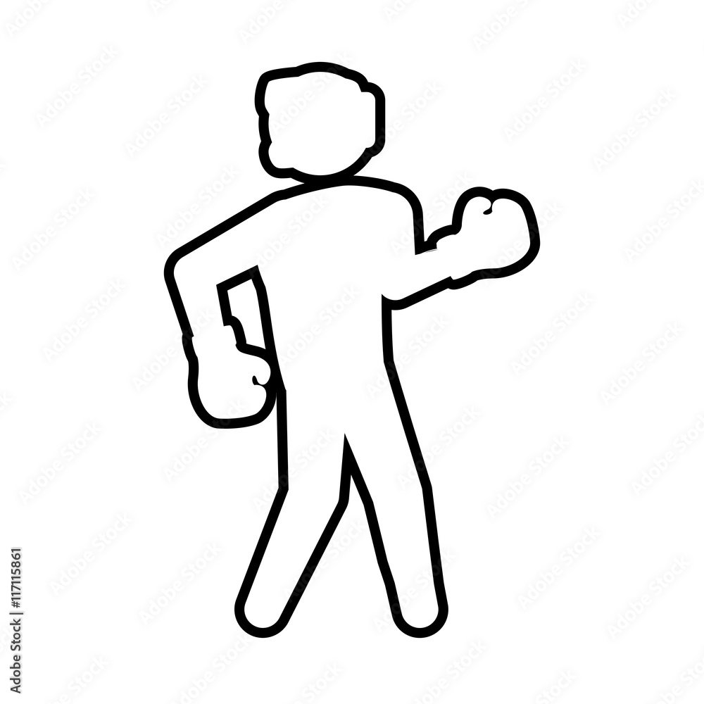Boxing concept represented by boxer icon. Isolated and flat illustration