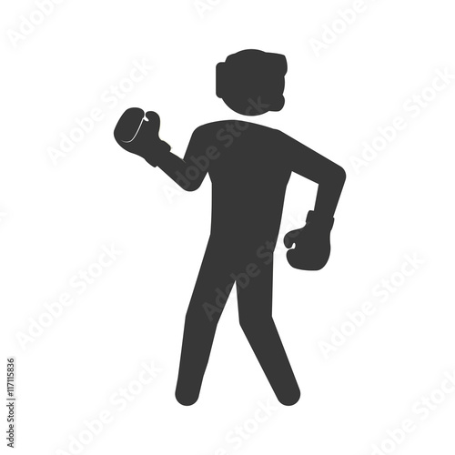 Boxing concept represented by boxer icon. Isolated and flat illustration