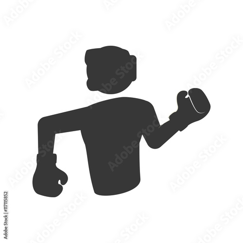 Boxing concept represented by boxer icon. Isolated and flat illustration