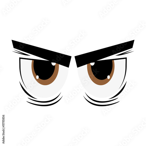 flat design angry cartoon eyes icon vector illustration