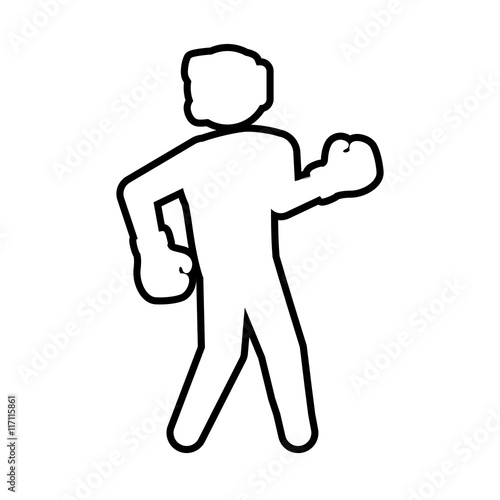 Boxing concept represented by boxer icon. Isolated and flat illustration