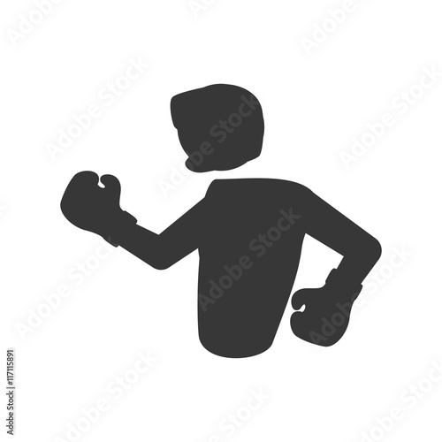 Boxing concept represented by boxer icon. Isolated and flat illustration