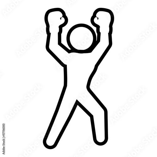 Boxing concept represented by boxer icon. Isolated and flat illustration