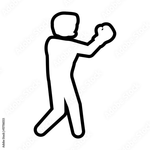 Boxing concept represented by boxer icon. Isolated and flat illustration