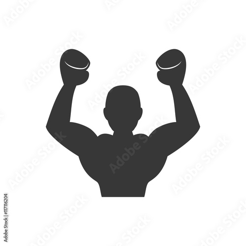 Boxing concept represented by boxer icon. Isolated and flat illustration