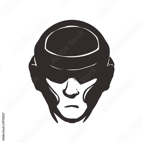 Boxing concept represented by boxer icon. Isolated and flat illustration