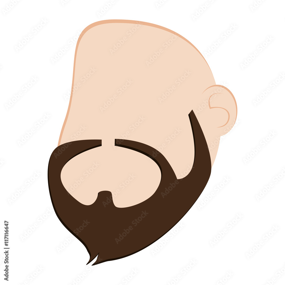 flat design faceless man head with facial hair icon vector illustration flat design faceless man head with facial hair icon vector illustration