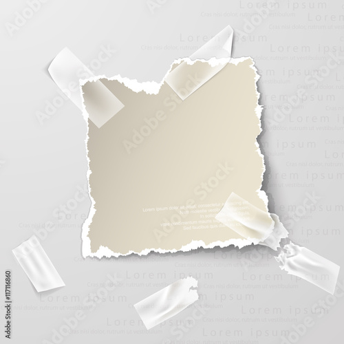 elements, torn paper with transparent sellotape