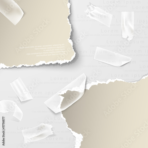 elements, torn paper with transparent sellotape