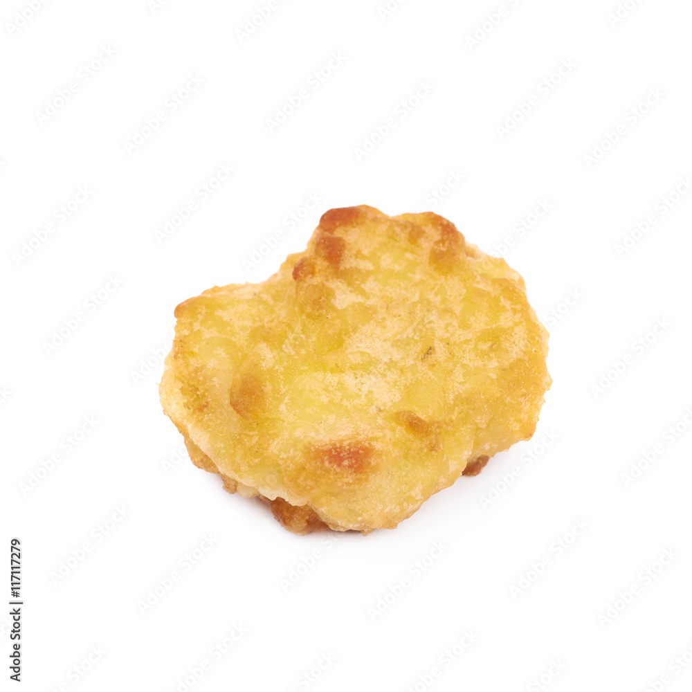 Breaded chicken nugget composition isolated Breaded chicken nugget composition isolated