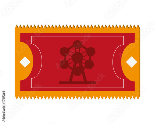 flat design amusement park ticket icon vector illustration