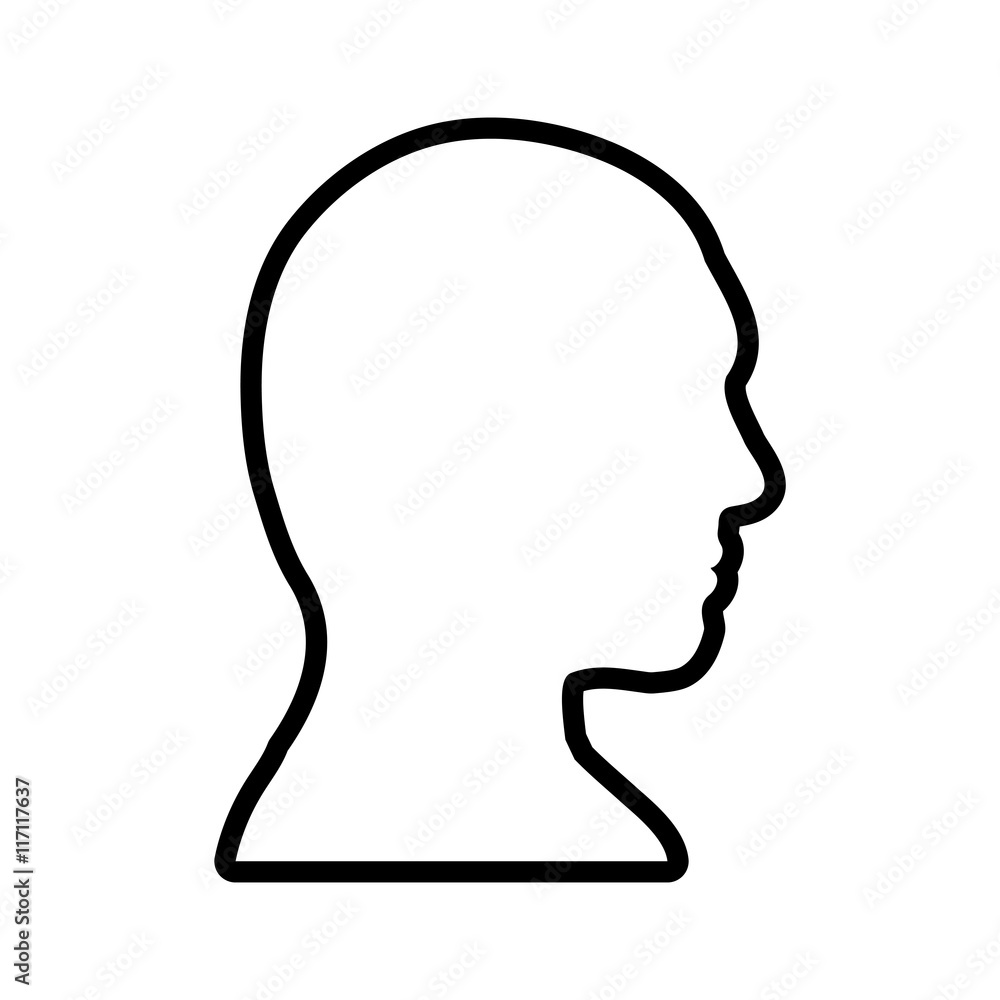 Human head and think concept represented by man icon. Isolated and flat illustration Human head and think concept represented by man icon. Isolated and flat illustration