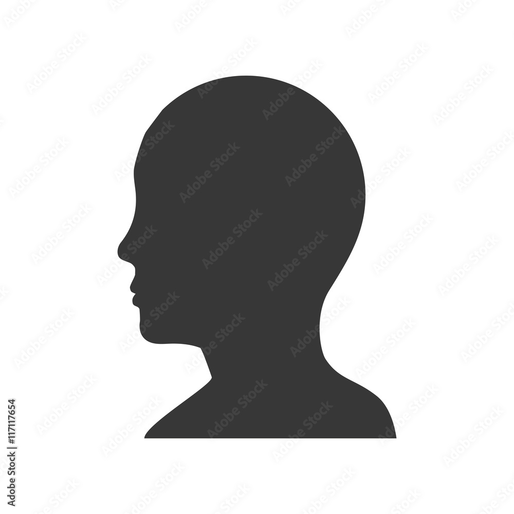 Human head and think concept represented by man icon. Isolated and flat illustration