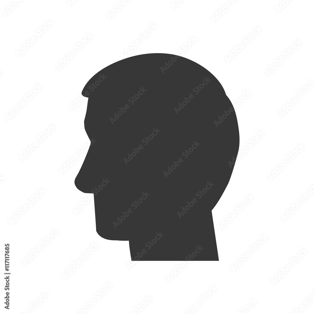 Human head and think concept represented by man icon. Isolated and flat illustration