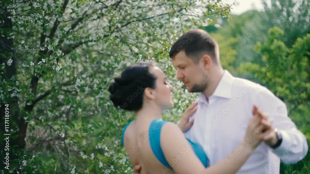 Young couple training dance outdoors Young couple training dance outdoors