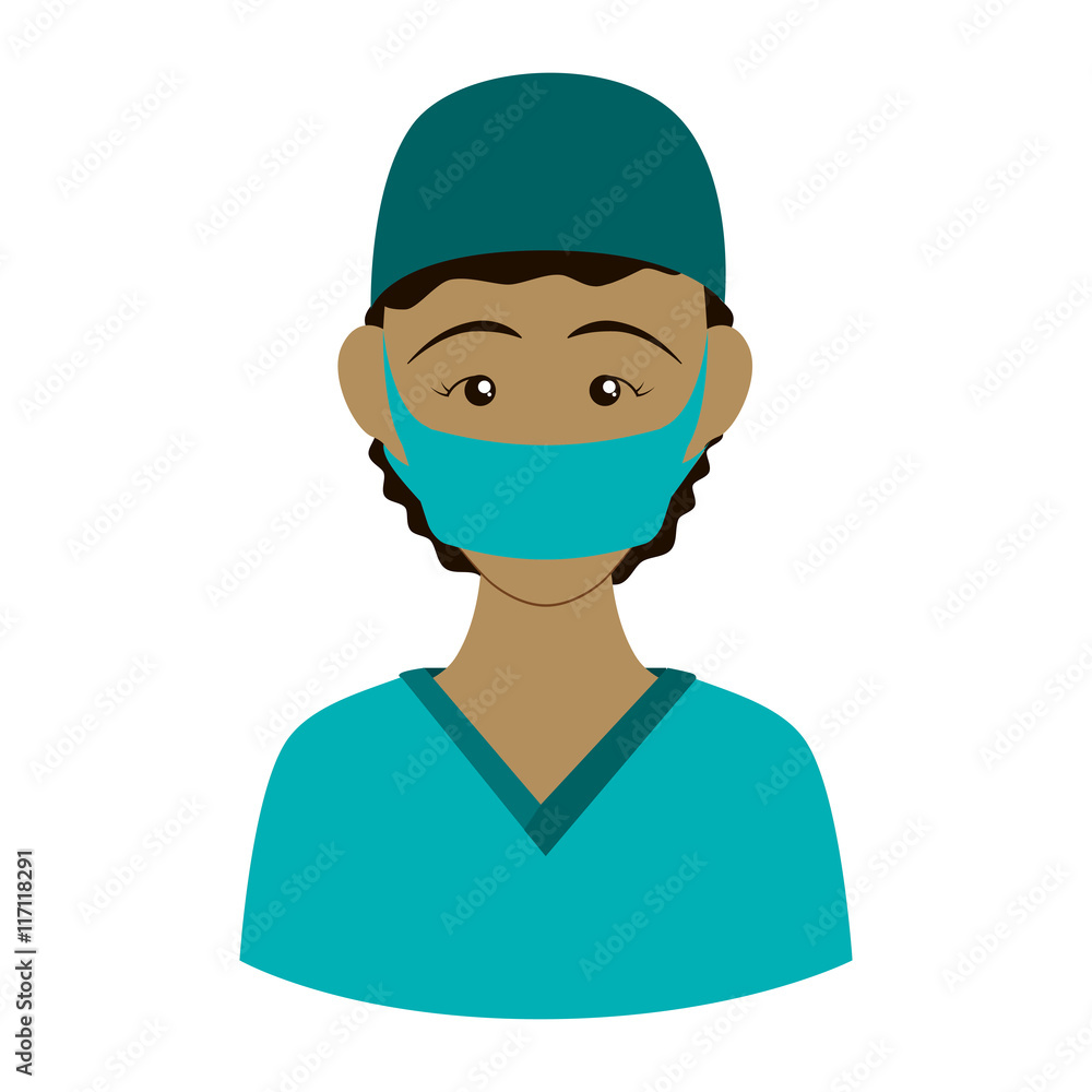 Medical and health care concept represented by nurse woman icon. Isolated and flat illustration Medical and health care concept represented by nurse woman icon. Isolated and flat illustration