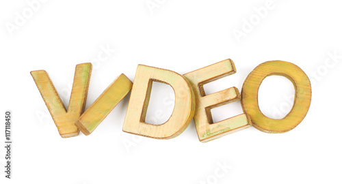 Word made of wooden letters isolated photo