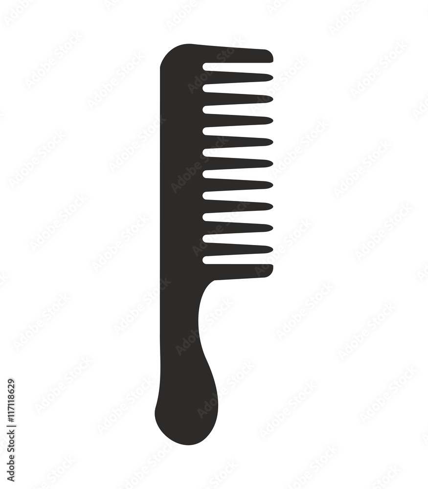 Hair salon and barber shop concept represented by comb icon. Isolated and flat illustration Hair salon and barber shop concept represented by comb icon. Isolated and flat illustration