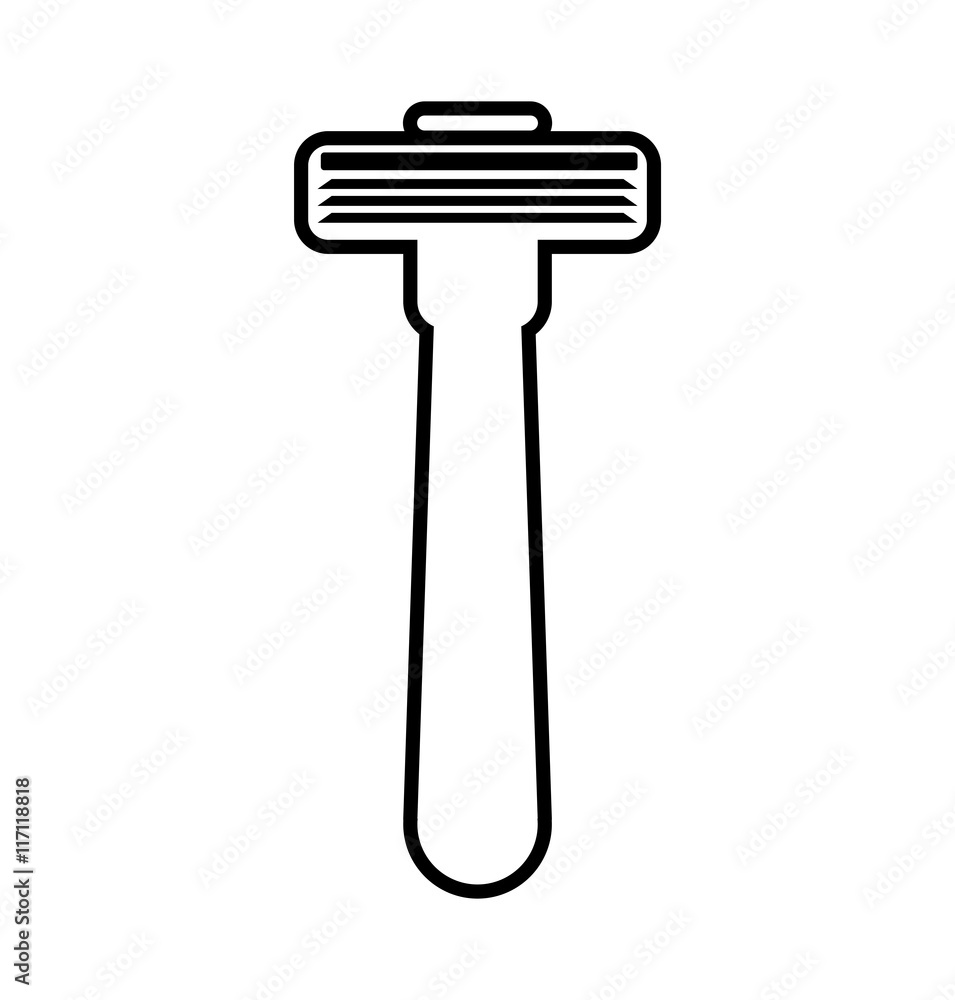 Hair salon and barber shop concept represented by razor icon. Isolated and flat illustration Hair salon and barber shop concept represented by razor icon. Isolated and flat illustration