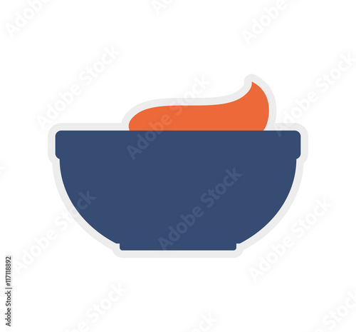 Hair salon and barber shop concept represented by cream inside bowl icon. Isolated and flat illustration