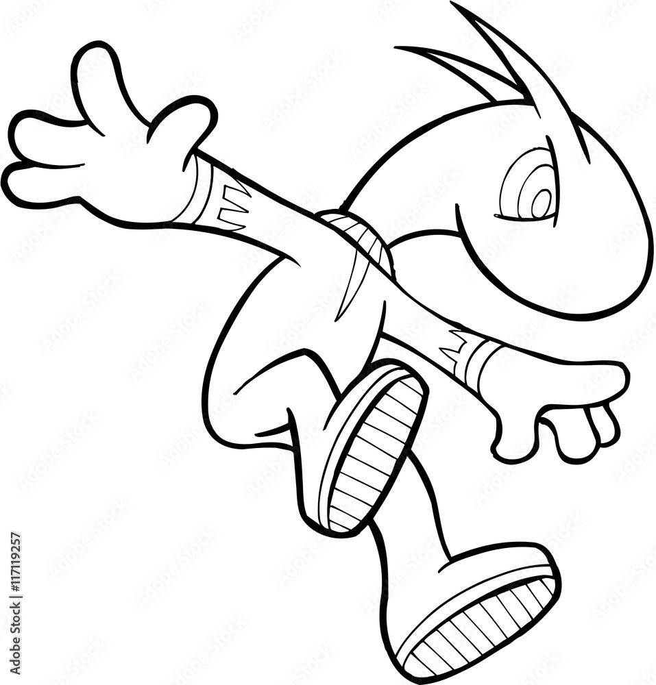 Naklejka premium Alien Warrior Vector Illustration Art