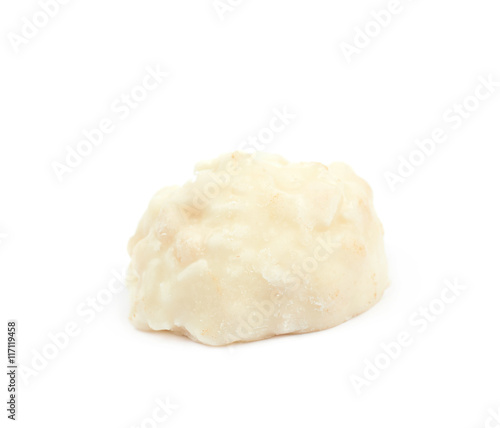 White chocolate candy isolated