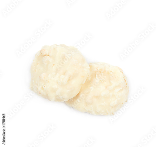 White chocolate candy isolated